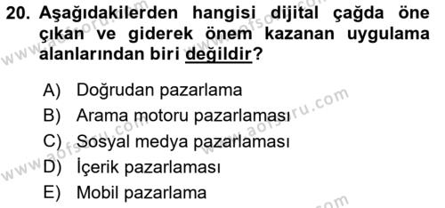 Sosyal Medya Yönetimi Dersi 2024 - 2025 Yılı (Vize) Ara Sınavı 20. Soru