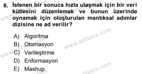 Sosyal Medya Yönetimi Dersi 2024 - 2025 Yılı (Vize) Ara Sınavı 6. Soru