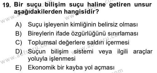 Dijital Yayıncılık Dersi 2020 - 2021 Yılı Yaz Okulu Sınavı 19. Soru