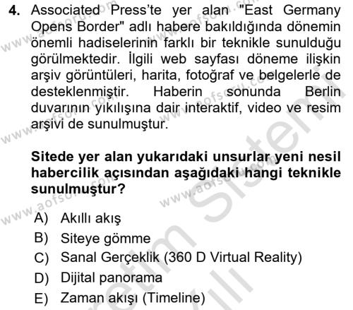 Dijital Yayıncılık Dersi 2020 - 2021 Yılı Yaz Okulu Sınavı 4. Soru