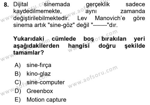 Dijital Yayıncılık Dersi 2020 - 2021 Yılı Yaz Okulu Sınavı 8. Soru