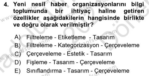 Dijital Yayıncılık Dersi 2021 - 2022 Yılı (Final) Dönem Sonu Sınavı 4. Soru