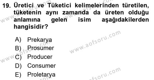 Sosyal Medya Araçları 1 Dersi 2020 - 2021 Yılı Yaz Okulu Sınavı 19. Soru