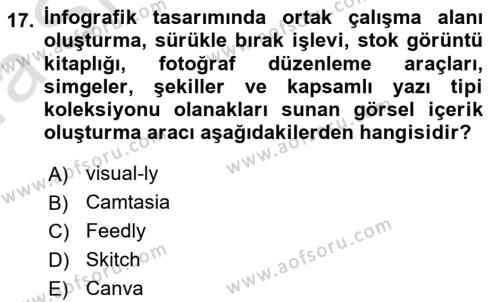 Sosyal Medya Araçları 1 Dersi 2021 - 2022 Yılı (Vize) Ara Sınavı 17. Soru