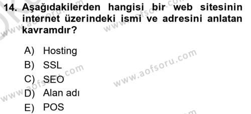 Sosyal Medya Araçları 1 Dersi 2021 - 2022 Yılı Yaz Okulu Sınavı 14. Soru