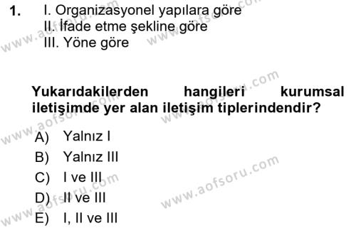 Sosyal Medya ve Kurumsal İletişim Dersi 2021 - 2022 Yılı (Vize) Ara Sınavı 1. Soru