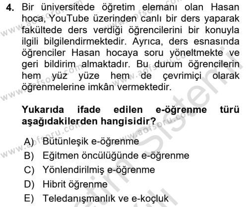 Sosyal Medya Uygulama Alanlari Dersi 2023 - 2024 Yılı (Vize) Ara Sınavı 4. Soru