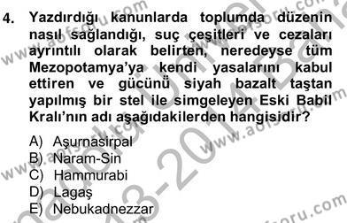 Sanat Tarihi Dersi 2013 - 2014 Yılı (Vize) Ara Sınavı 4. Soru