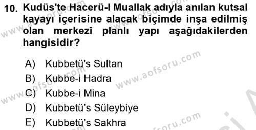 Sanat Tarihi Dersi 2021 - 2022 Yılı Yaz Okulu Sınavı 10. Soru