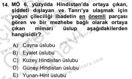 Sanat Tarihi Dersi 2021 - 2022 Yılı Yaz Okulu Sınavı 14. Soru