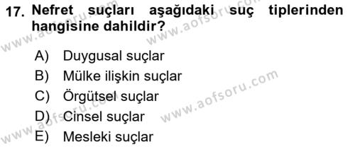 Sosyolojiye Giriş Dersi 2023 - 2024 Yılı (Final) Dönem Sonu Sınavı 17. Soru