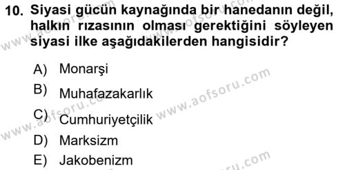 Sosyal Bilimlerde Temel Kavramlar Dersi 2020 - 2021 Yılı Yaz Okulu Sınavı 10. Soru