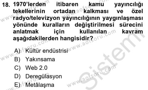 Sosyal Bilimlerde Temel Kavramlar Dersi 2021 - 2022 Yılı (Final) Dönem Sonu Sınavı 18. Soru