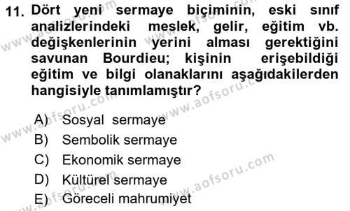 Sosyal Bilimlerde Temel Kavramlar Dersi 2021 - 2022 Yılı Yaz Okulu Sınavı 11. Soru