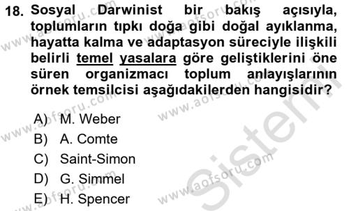 Sosyal Bilimlerde Temel Kavramlar Dersi 2021 - 2022 Yılı Yaz Okulu Sınavı 18. Soru