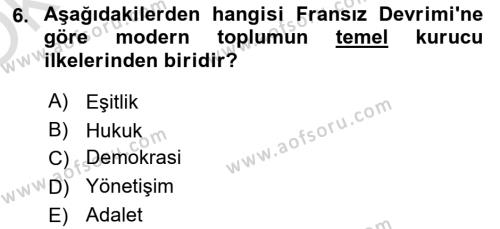 Sosyal Bilimlerde Temel Kavramlar Dersi 2021 - 2022 Yılı Yaz Okulu Sınavı 6. Soru