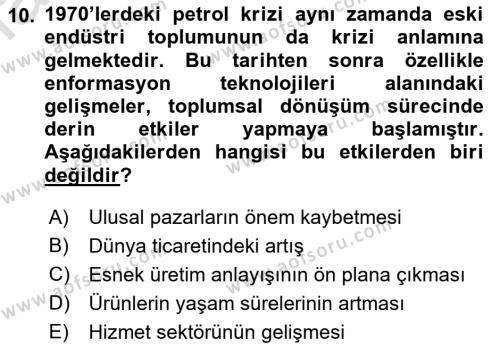 Sosyal Bilimlerde Temel Kavramlar Dersi 2022 - 2023 Yılı (Vize) Ara Sınavı 10. Soru