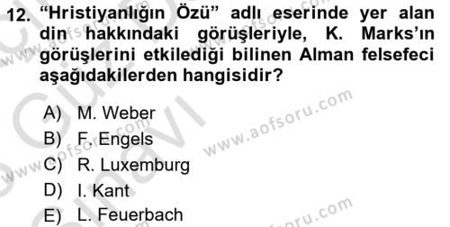 Sosyal Bilimlerde Temel Kavramlar Dersi 2022 - 2023 Yılı (Vize) Ara Sınavı 12. Soru