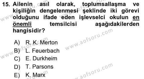Sosyal Bilimlerde Temel Kavramlar Dersi 2022 - 2023 Yılı (Vize) Ara Sınavı 15. Soru