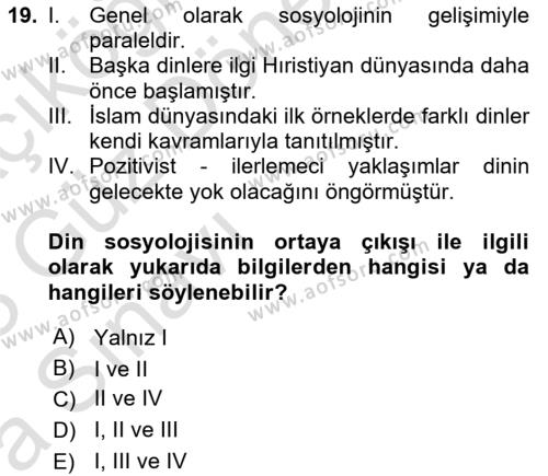 Sosyal Bilimlerde Temel Kavramlar Dersi 2022 - 2023 Yılı (Vize) Ara Sınavı 19. Soru