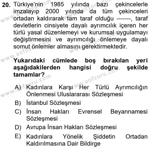 Sosyal Bilimlerde Temel Kavramlar Dersi 2022 - 2023 Yılı (Vize) Ara Sınavı 20. Soru