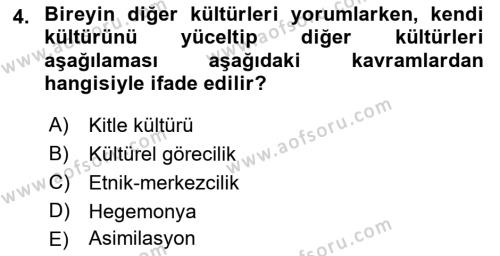 Sosyal Bilimlerde Temel Kavramlar Dersi 2022 - 2023 Yılı (Vize) Ara Sınavı 4. Soru