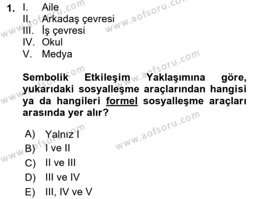 Sosyal Bilimlerde Temel Kavramlar Dersi 2022 - 2023 Yılı (Final) Dönem Sonu Sınavı 1. Soru