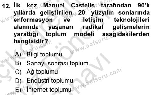 Sosyal Bilimlerde Temel Kavramlar Dersi 2022 - 2023 Yılı (Final) Dönem Sonu Sınavı 12. Soru