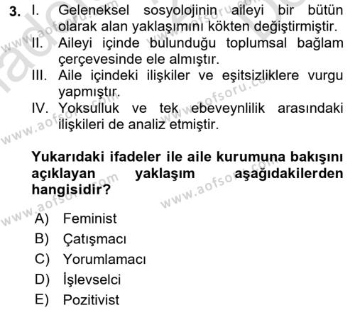 Sosyal Bilimlerde Temel Kavramlar Dersi 2022 - 2023 Yılı (Final) Dönem Sonu Sınavı 3. Soru