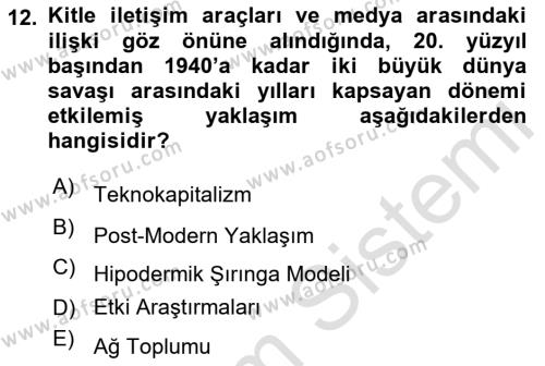 Sosyal Bilimlerde Temel Kavramlar Dersi 2022 - 2023 Yılı Yaz Okulu Sınavı 12. Soru