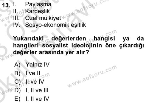 Sosyal Bilimlerde Temel Kavramlar Dersi 2022 - 2023 Yılı Yaz Okulu Sınavı 13. Soru