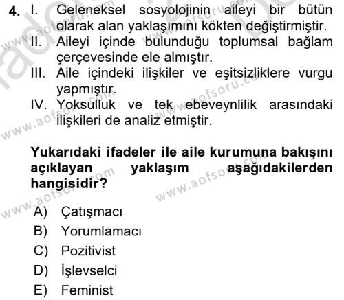 Sosyal Bilimlerde Temel Kavramlar Dersi 2023 - 2024 Yılı (Final) Dönem Sonu Sınavı 4. Soru