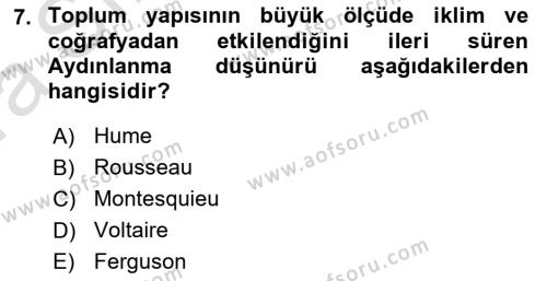 Sosyolojide Araştırma Yöntem ve Teknikleri Dersi 2022 - 2023 Yılı (Vize) Ara Sınavı 7. Soru