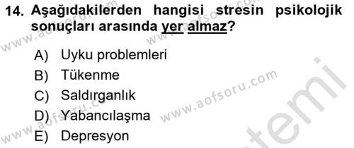 Örgütsel Davranış Dersi 2021 - 2022 Yılı Yaz Okulu Sınavı 14. Soru