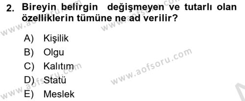 Örgütsel Davranış Dersi 2023 - 2024 Yılı (Vize) Ara Sınavı 2. Soru