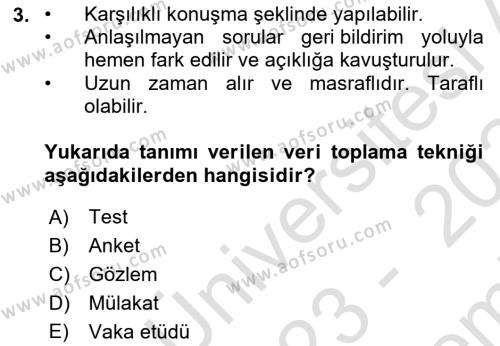 Örgütsel Davranış Dersi 2023 - 2024 Yılı (Final) Dönem Sonu Sınavı 3. Soru