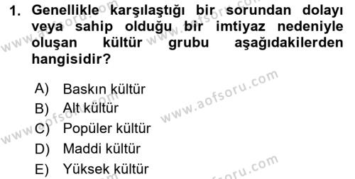 Davranış Bilimleri 1 Dersi 2020 - 2021 Yılı Yaz Okulu Sınavı 1. Soru