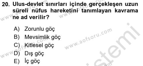 Davranış Bilimleri 1 Dersi 2021 - 2022 Yılı Yaz Okulu Sınavı 20. Soru