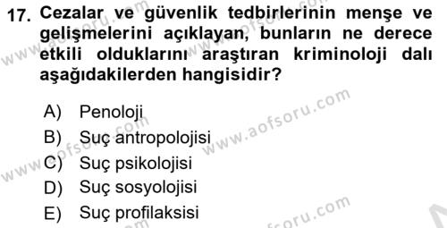 Davranış Bilimleri 1 Dersi 2023 - 2024 Yılı (Final) Dönem Sonu Sınavı 17. Soru