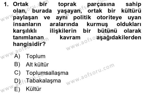 Davranış Bilimleri 1 Dersi 2024 - 2025 Yılı (Vize) Ara Sınavı 1. Soru