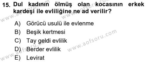 Davranış Bilimleri 1 Dersi 2024 - 2025 Yılı (Vize) Ara Sınavı 15. Soru