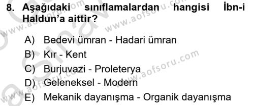 Davranış Bilimleri 1 Dersi 2024 - 2025 Yılı (Vize) Ara Sınavı 8. Soru