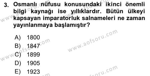 Nüfus Ve Toplum Dersi 2021 - 2022 Yılı (Vize) Ara Sınavı 3. Soru