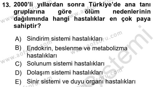 Nüfus Ve Toplum Dersi 2021 - 2022 Yılı Yaz Okulu Sınavı 13. Soru