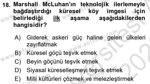 Antropoloji Dersi 2021 - 2022 Yılı (Final) Dönem Sonu Sınavı 18. Soru