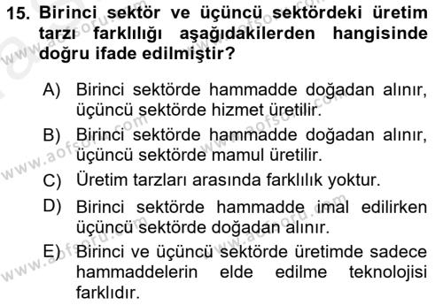 Davranış Bilimlerine Giriş Dersi 2018 - 2019 Yılı (Vize) Ara Sınavı 15. Soru