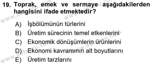 Davranış Bilimlerine Giriş Dersi 2022 - 2023 Yılı (Vize) Ara Sınavı 19. Soru