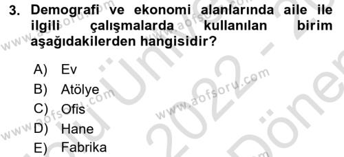 Davranış Bilimlerine Giriş Dersi 2022 - 2023 Yılı (Final) Dönem Sonu Sınavı 3. Soru