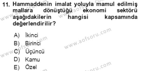 Davranış Bilimlerine Giriş Dersi 2022 - 2023 Yılı Yaz Okulu Sınavı 11. Soru