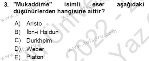 Davranış Bilimlerine Giriş Dersi 2022 - 2023 Yılı Yaz Okulu Sınavı 3. Soru